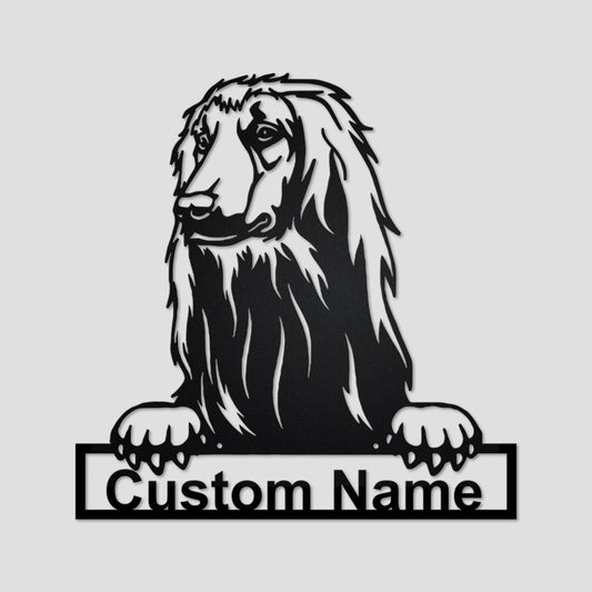 Personalized Custom Afghan Hound Metal Sign for Dog Lover Custom Name - 8 inches - metal sign