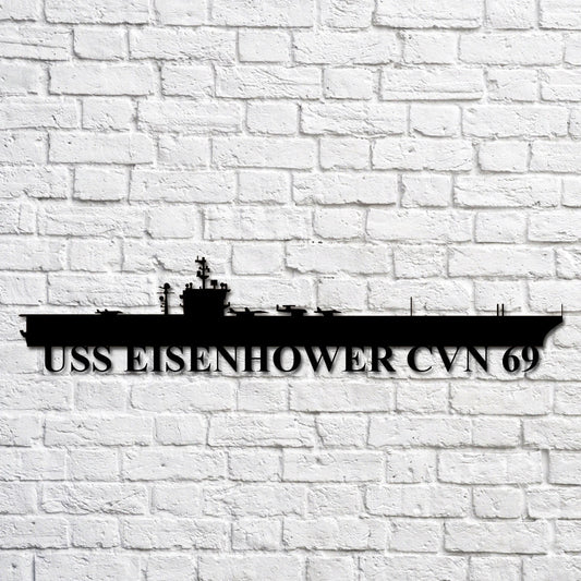 Uss Eisenhower Cvn 69 Navy Ship Metal Art, Custom Us Navy Ship Cut Metal Sign, Gift For Navy Veteran - metal sign