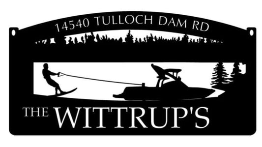 Metal Ski Boat Sign, Ski Boat Water Skiing Sign, Wakeboard Boat Sign, Metal Wall Art, Metal House Sign - metal sign
