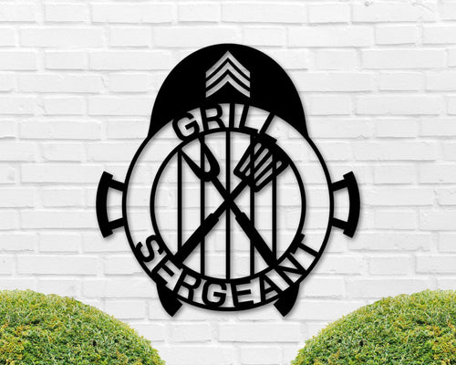 Grill Sergeant Sign Sergeant Sign Gift Drill Sergeant Military Gift Barbecue Sign Metal Bbq Sign Patio Grill Sign Funny Bbq Gift Dad