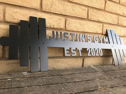 Gym Sign, Personalized Home Gym Sign, Custom Metal Gym Sign, Home Gym Sign, Cross Fit Sign Laser Cut Metal Signs Custom Gift Ideas - 8 inches - metal sign