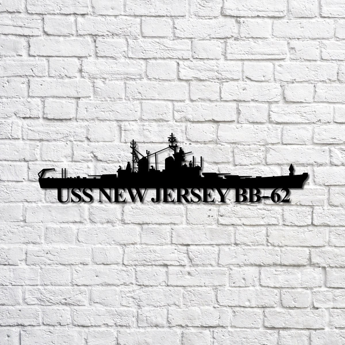 Uss New Jersey Bb62 Navy Ship Metal Sign, Memory Wall Metal Sign Gift For Navy Veteran, Navy Ships Silhouette Metal Sign Laser Cut Metal Signs Custom Gift Ideas