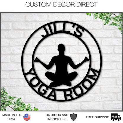 Mothers Day Gift, Personalized Mothers Day Gift, Gift For Mom, Custom Yoga Metal Sign, Personalized Yoga Sign, Yoga Studio Decor, Gift Mom Laser Cut Metal Signs Custom Gift Ideas