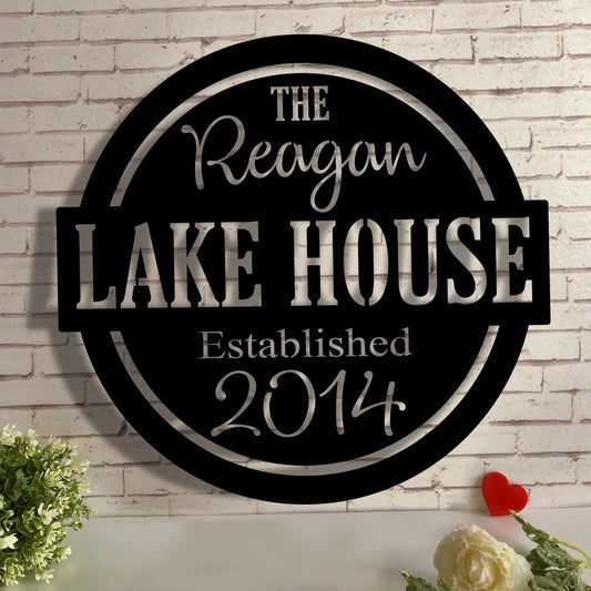 Personalized Lake House Metal Sign, Family Name Lake House Metal Sign, Lake House Decor, Lake House Sign - metal sign