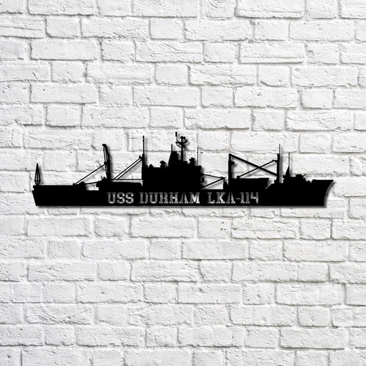 Uss Durham (lka114) Navy Ship Metal Art, Custom Us Navy Ship Cut Metal Sign, Gift For Navy Veteran, Navy - metal sign