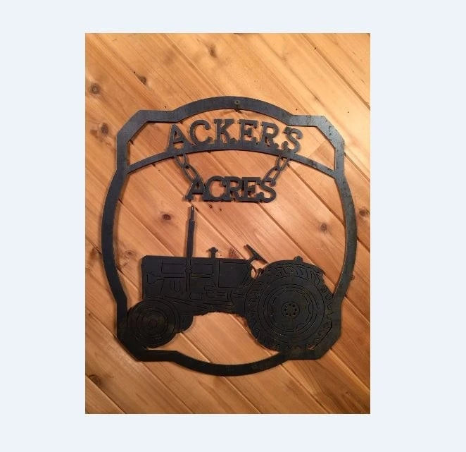 Personalized Metal Farm Sign Large Custom Metal Sign With Antique Tractor And Name Laser Cut Metal Signs Custom Gift Ideas
