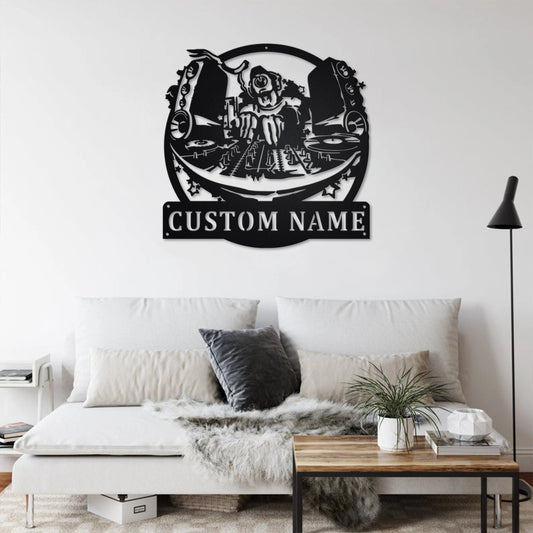 Personalized Monogram Disc Jockey Metal Sign Art, Custom Disc Jockey Male Metal Sign, Disc Jockey Gifts - metal sign