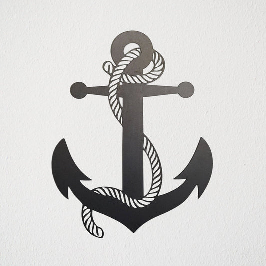 Nautical Anchor Metal Art Cut Metal Sign - 8 inches - metal sign