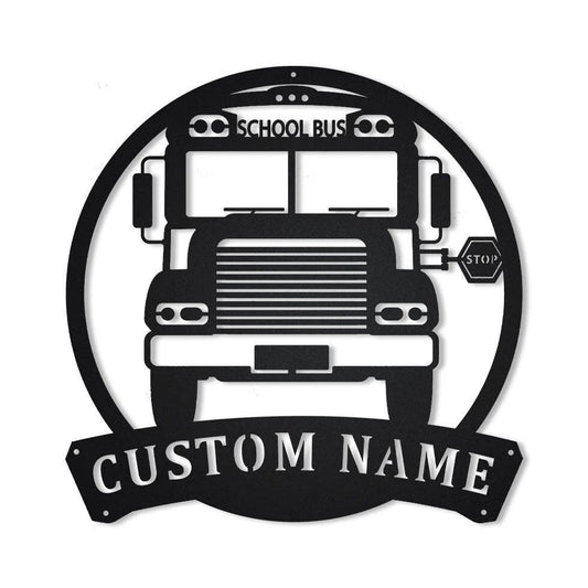 Personalized School Bus Driver Metal Sign Art, Custom School Bus Driver Monogram Metal Sign, Bus Driver - metal sign