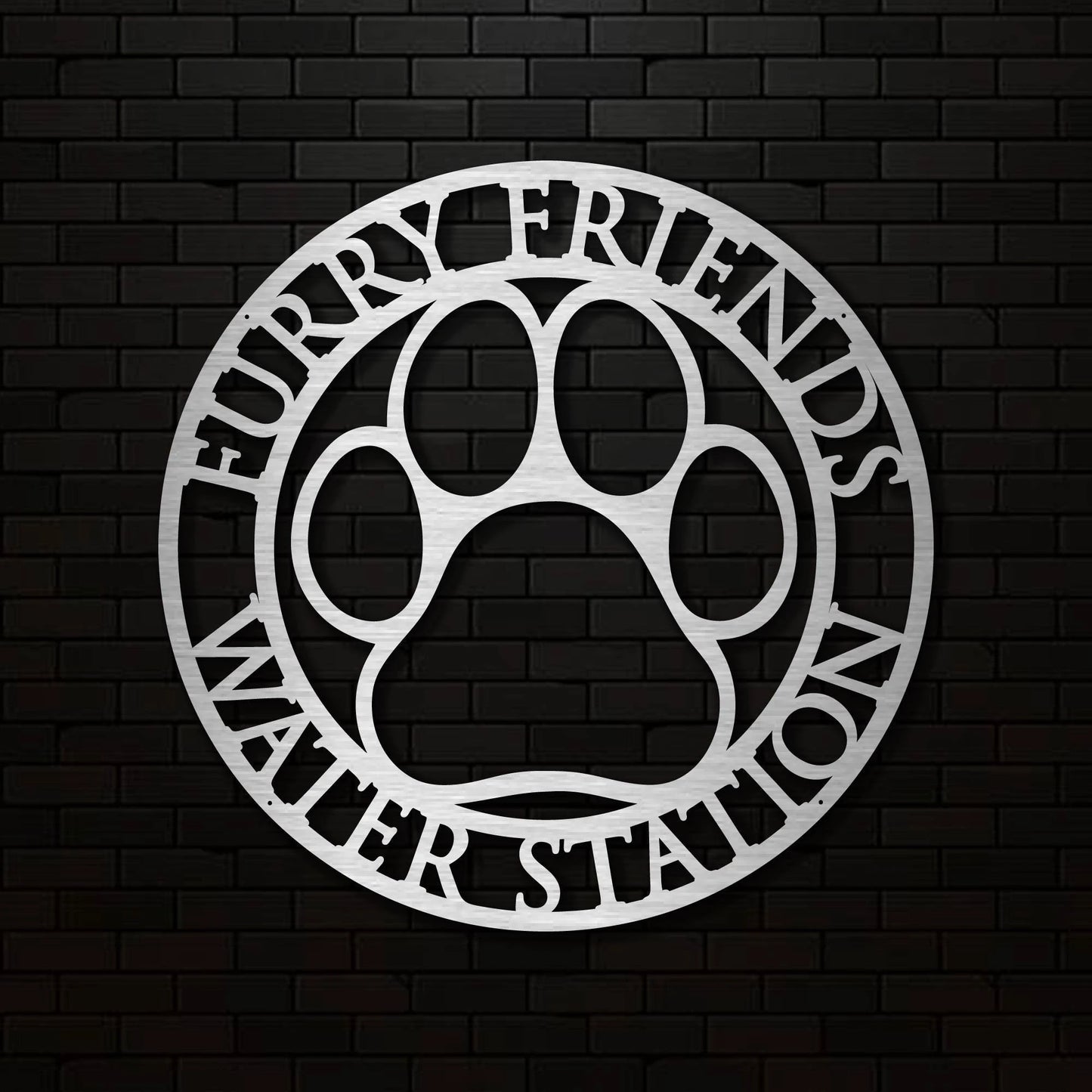 Custom Laser Cut Metal Dog Paw Sign Dog Drinking Station Plaque Dog Sign Hospitality Dog Paw Sign