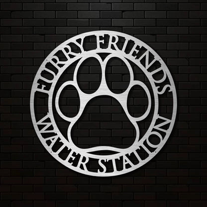 Custom Laser Cut Metal Dog Paw Sign Dog Drinking Station Plaque Dog Sign Hospitality Dog Paw Sign