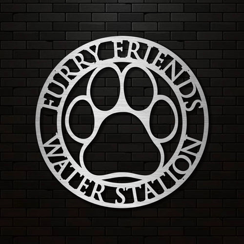 Custom Laser Cut Metal Dog Paw Sign Dog Drinking Station Plaque Dog Sign Hospitality Dog Paw Sign