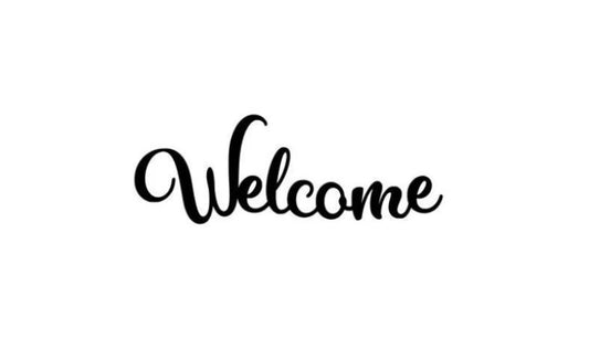 Welcome Metal Sign Wall Decor Front Door Sign Metal Sign Cursive Metal Art Welcome Metal Sign Gifts For Her House Warming Gifts Sign
