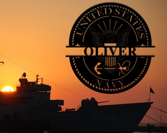 Personalized Navy Officer Metal Sign, Sign For Navy Soldier, Custom Gift For Soldier, Navy Soldier Name - metal sign