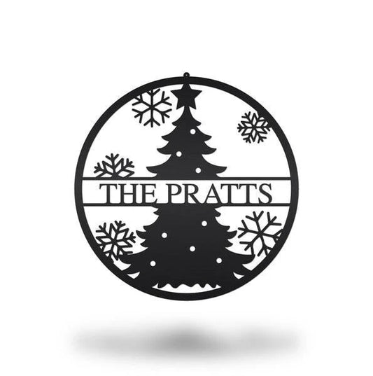 Christmas Tree Sign Metal Cut Metal Sign Metal House Sign - 8 inches - metal sign