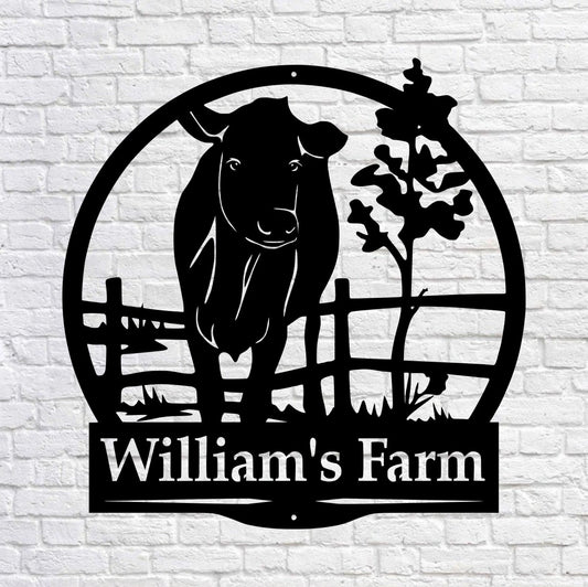 Metal Farm Sign , Personalized Cow Metal Sign Personalized Family Name Metal Sign Housewarming Gift - wedding detail