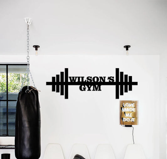 Personalized Gym Sign, Custom Metal Gym Sign, Home Gym Sign, Cross Fit Sig, Gym Barbell Dumbbell, Custom - metal sign