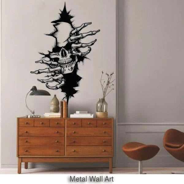 Skull Lovers Cut Metal Sign