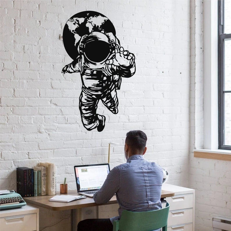 Metal Astronaut Decor Metal Wall Decor Interior Decoration Wall Hanging Home Living Room Decor Kids Room Decor