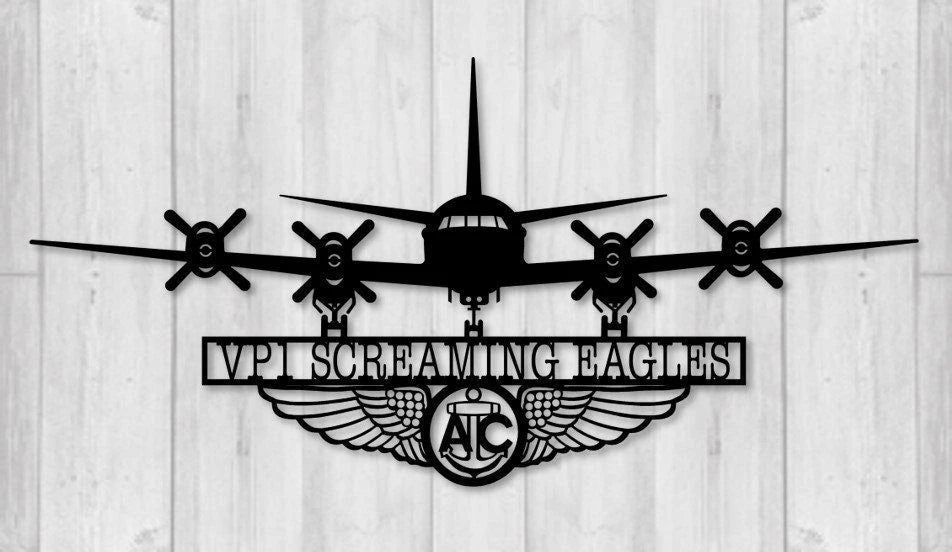 P3 Vp1 Screaming Eagles Aircrew Wings Metal Sign Cut Metal Sign Wall Decor