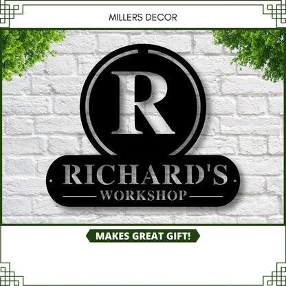 Personalized Workshop Sign Personalized Fathers Day Gift Fathers Day Gift Personalized Metal Sign Custom Name Sign Garage Sign, Laser Cut Metal Signs Custom Gift Ideas