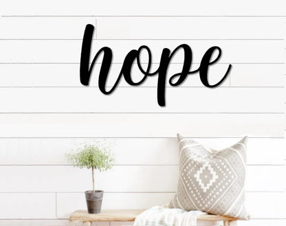 Hope Metal Word Art, Kembara Script Word Art, Indoor Outdoor Hope Metal Sign, Farmhouse Decor, Hope Word Art, Metal Art Laser Cut Metal Signs Custom Gift Ideas