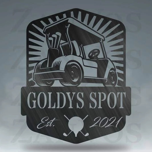 Golf Cart Monogram Customized Metal Signs, Custom Metal Sign, Custom Signs, Metal Sign, Metal Laser Cut Metal Signs Custom Gift Ideas - 8 inches - metal sign