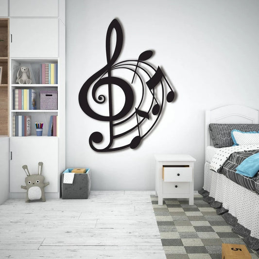 Sol Key Metal Art Music lovers gift Living room decoration Wall hangings Music notes Music house decoration - 8 inches - metal sign