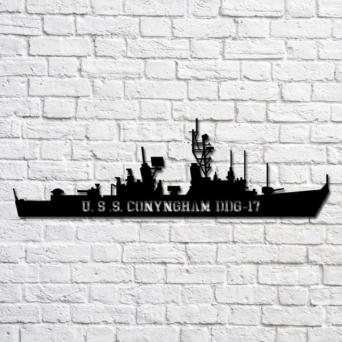 U.s.s. Conyngham Ddg17 Navy Ship Metal Art, Custom Us Navy Ship Cut Metal Sign, Gift For Navy Veteran, Navy Ships Silhouette Metal Art, Navy Home Decor Laser Cut Metal Signs Custom Gift Ideas