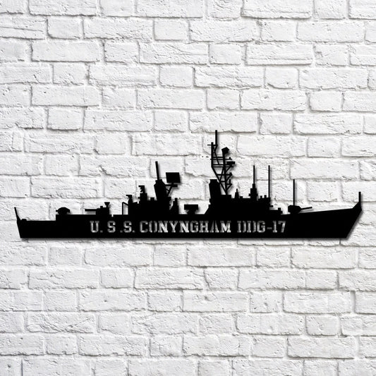U.s.s. Conyngham Ddg17 Navy Ship Metal Art, Custom Us Navy Ship Cut Metal Sign, Gift For Navy Veteran - metal sign