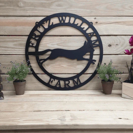 Fox Metal Custom Ranch Sign, Cut Metal Sign, Metal Wall Art, Metal House Sign Laser Cut Metal Signs Custom Gift Ideas - 8 inches - metal sign
