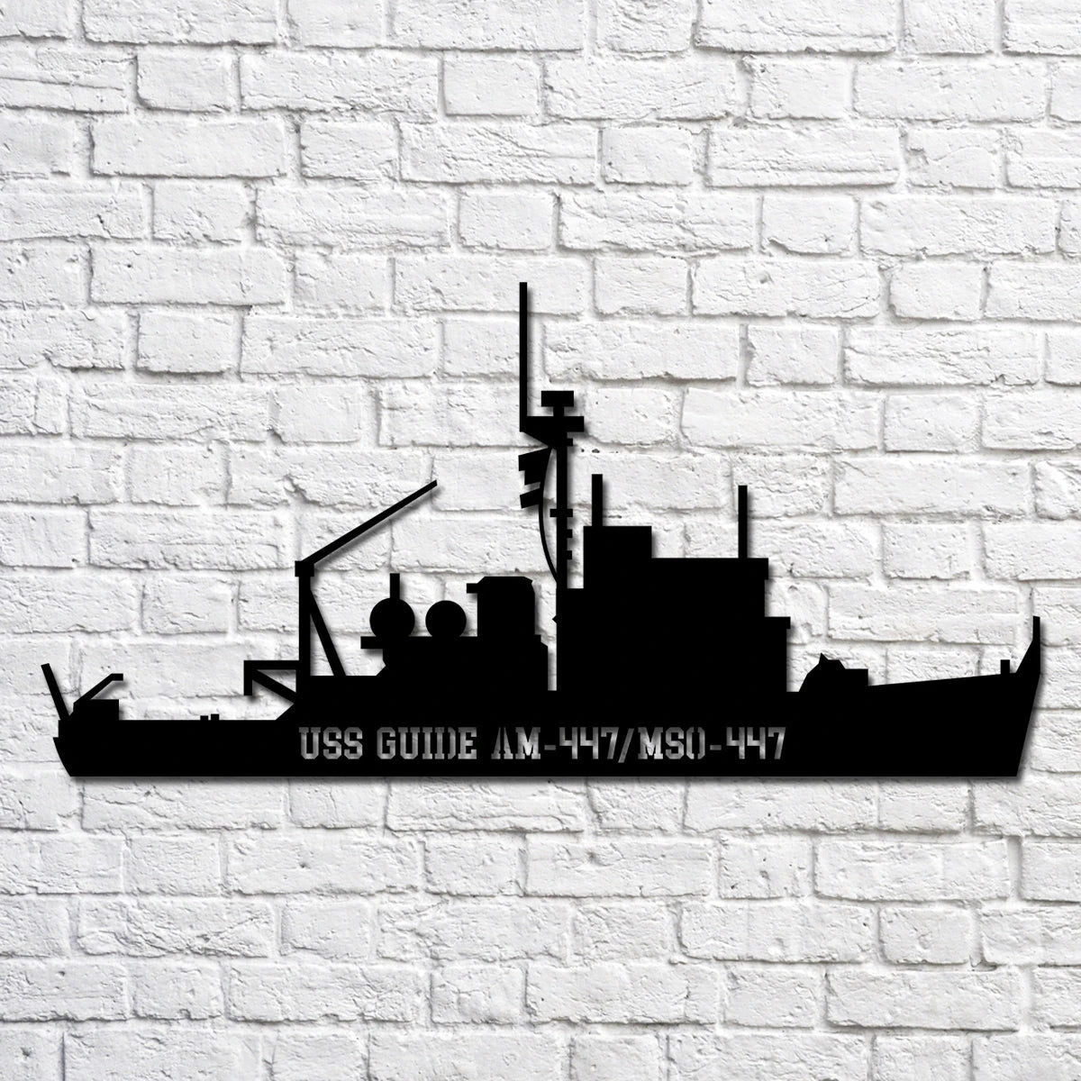 Uss Guide Am447 mso 447 Navy Ship Metal Art, Custom Us Navy Ship Cut Metal Sign, Gift For Navy Veteran, Navy Ships Silhouette Metal Art, Navy Home Decor Laser Cut Metal Signs Custom Gift Ideas