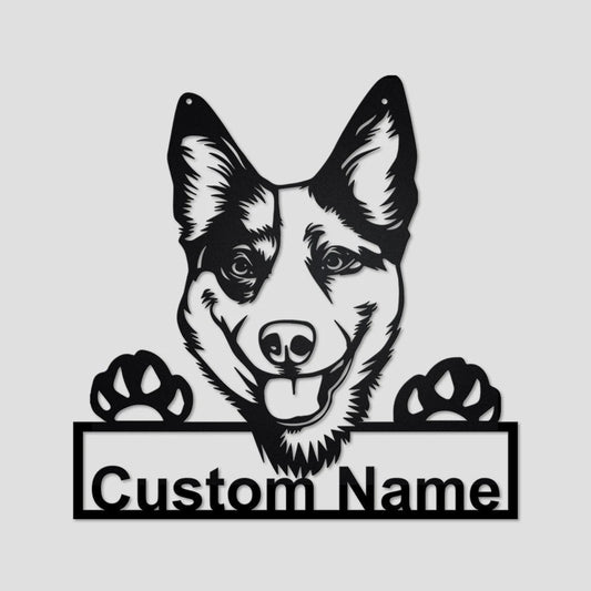 Personalized Custom Australian Cattle Dog Metal Sign for Dog Lover Custom Name - 8 inches - metal sign
