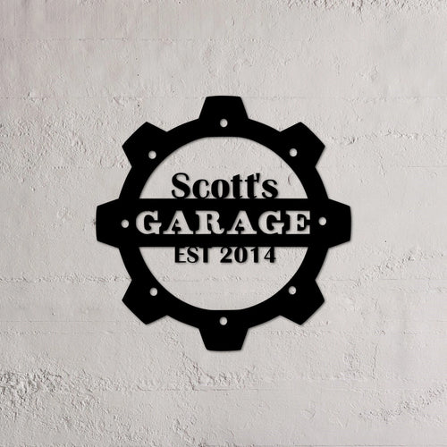 Name Garage Sign With Est Year, Custom Metal Wall Art, Personalized Birthday Or Christmas Gift For Husband, Dad, Brother Or Boyfriend Laser Cut Metal Signs Custom Gift Ideas