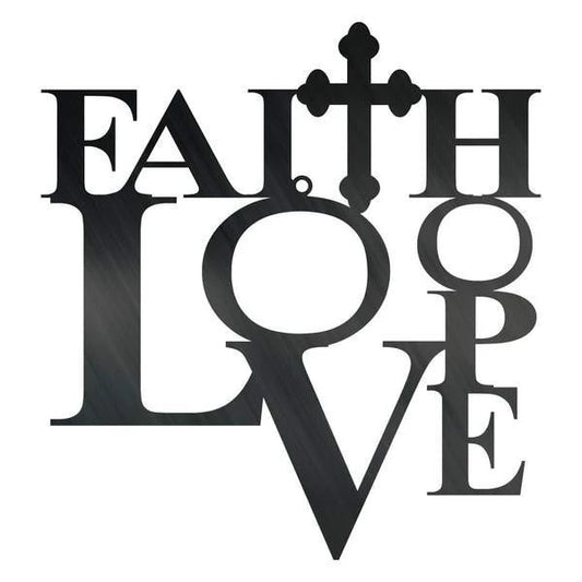 Faith Love Hope Customized Metal Signs Custom Metal Sign Custom Signs Metal Sign - 8 inches - metal sign