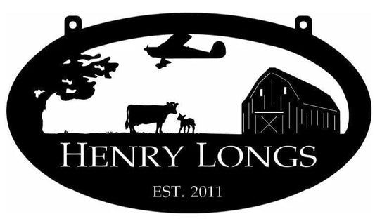 Spray Plane Metal Sign airplane Barn Animals Metal House Sign - 8 inches - metal sign