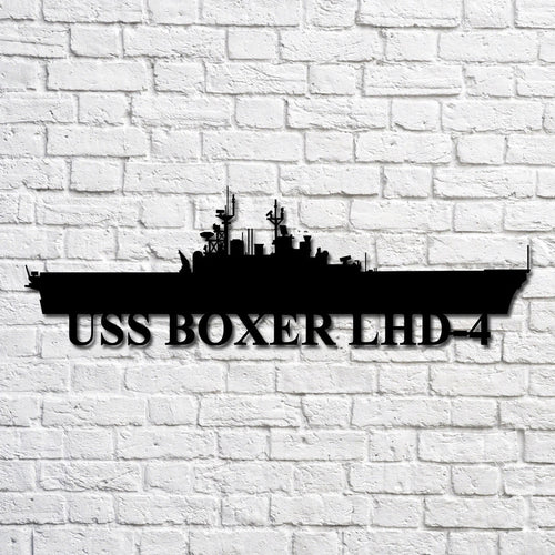 Uss Boxer Lhd4 Navy Ship Metal Art, Custom Us Navy Ship Cut Metal Sign, Gift For Navy Veteran, Navy Ships Silhouette Metal Art, Navy Home Decor Laser Cut Metal Signs Custom Gift Ideas