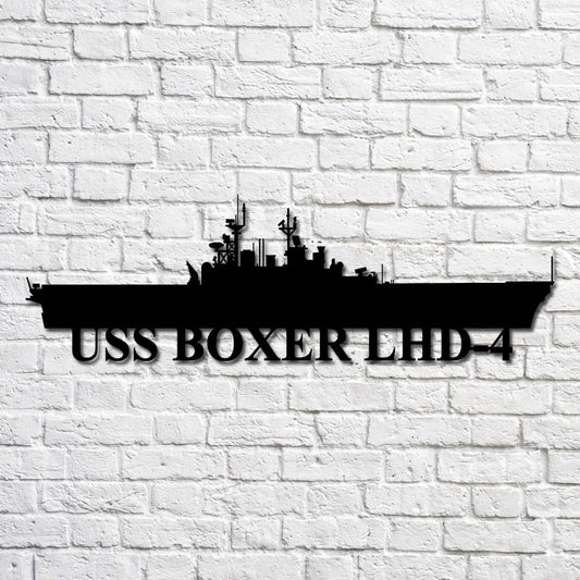 Uss Boxer Lhd4 Navy Ship Metal Art, Custom Us Navy Ship Cut Metal Sign, Gift For Navy Veteran, Navy Ships - metal sign
