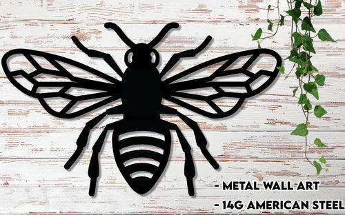 Metal Bee Indoor Outdoor Cut Metal Sign Wall Metal Art