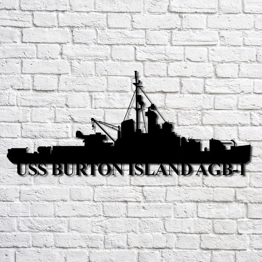 Uss Burton Island Agb1 Navy Ship Metal Art, Custom Us Navy Ship Cut Metal Sign, Gift For Navy Veteran - metal sign