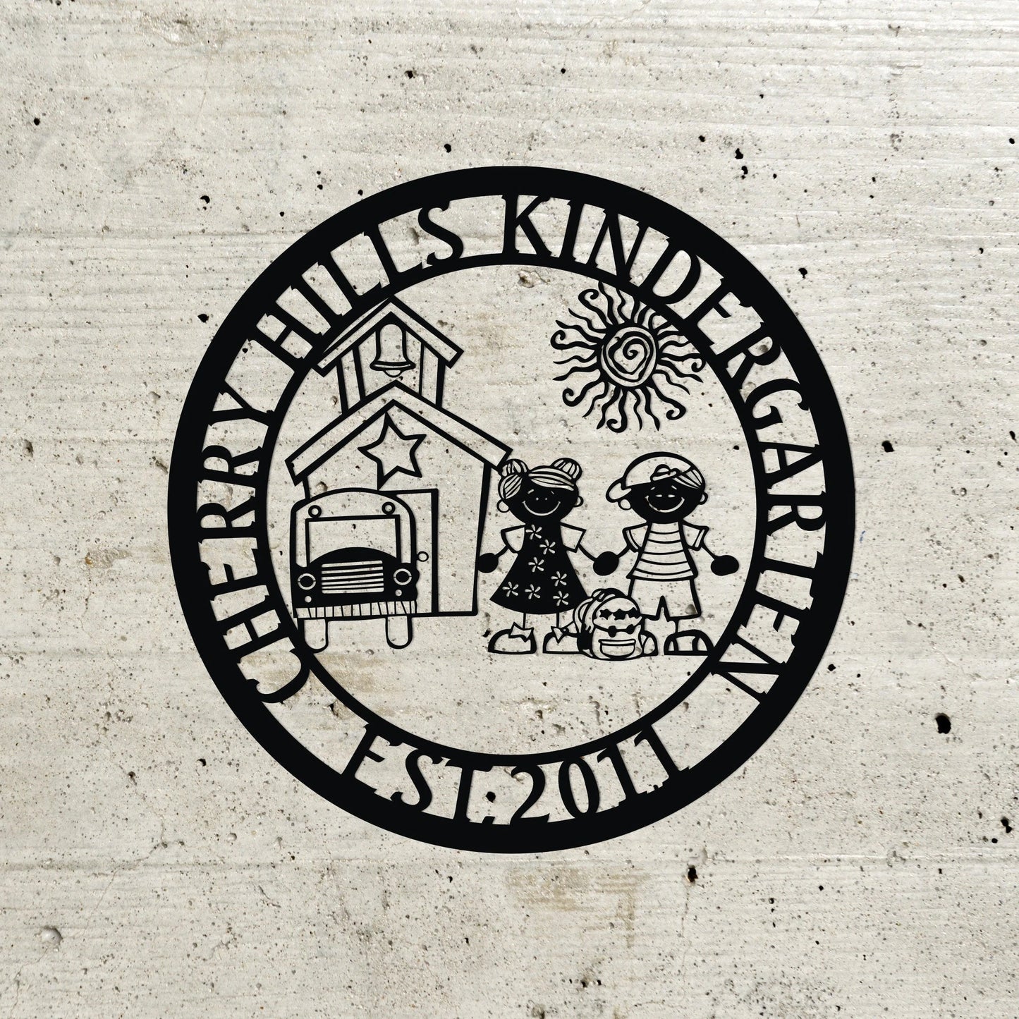 Personalized Kindergarten Sign, Creche Sign, Preschool Sign, Nursery Sign, Daycare Center Laser Cut Metal Signs Custom Gift Ideas