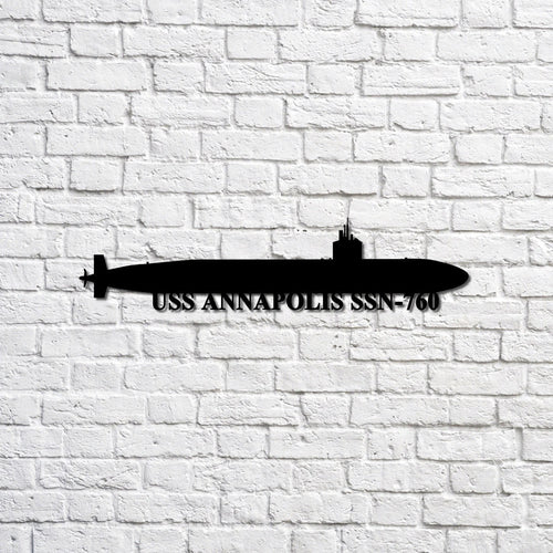 Uss Annapolis Ssn760 Navy Ship Metal Sign, Memory Wall Metal Sign Gift For Navy Veteran, Navy Ships Silhouette Metal Sign Laser Cut Metal Signs Custom Gift Ideas