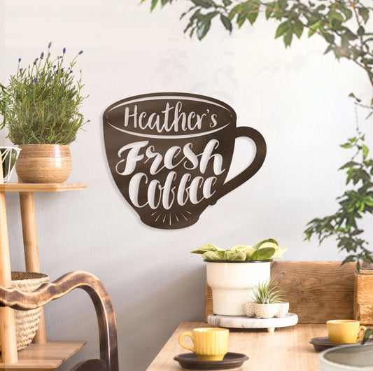Coffee Bar Sign ~ With Your Custom Text - 8 inches - metal sign