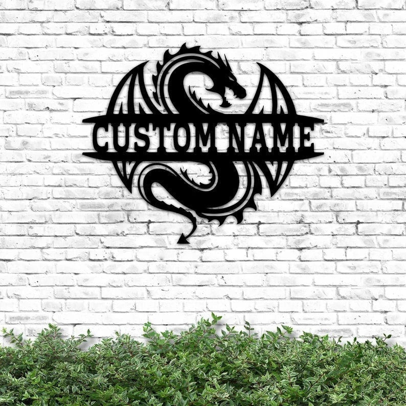 Dragon Personalized Metal Sign Dragon Metal Sign Art Custom Dragon Cut Metal Wall Hanging Funny Dragon Lovers Hobbie Gift