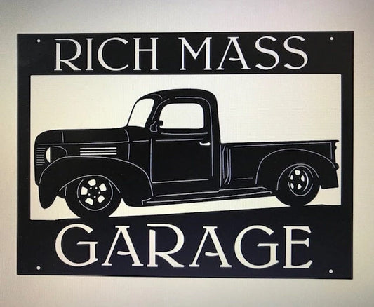Metal Antique Truck Sign Metal House Sign - 8 inches - metal sign