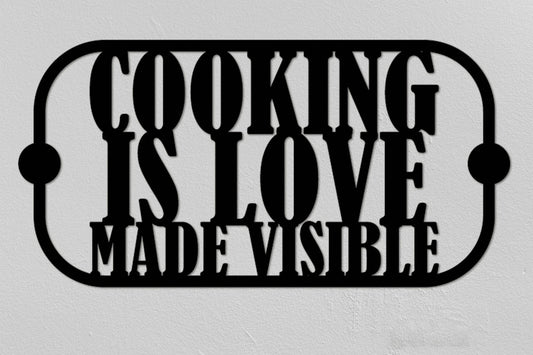 Cooking Is Love Christmas Gifts Kitchen Decor New Home Gift Wedding Gift Modern Home Gifts - 8 inches - metal sign