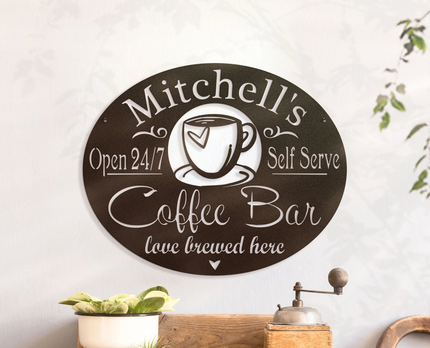 Personalized Coffee Bar Sign ~ Custom Metal Coffee Sign Laser Cut Metal Signs Custom Gift Ideas