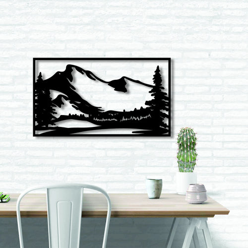 Mountains Metal Wall Decor Wall Hanging Large Metal Wall Sign Office Minimalist Housewarming Gift