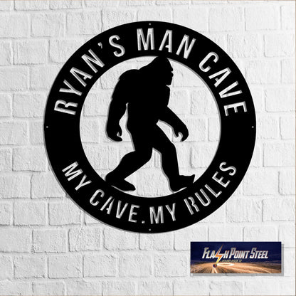 Sasquatch Sign, Bigfoot Metal Sign, Gate Sign, Custom, Entrance Sign, Personalized, Established, Plasma Cut Steel Sign, Metal Art, Man Cave Laser Cut Metal Signs Custom Gift Ideas