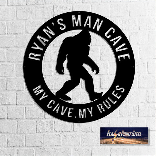 Sasquatch Sign, Bigfoot Metal Sign, Gate Sign, Custom, Entrance Sign, Personalized, Established, Plasma - metal sign